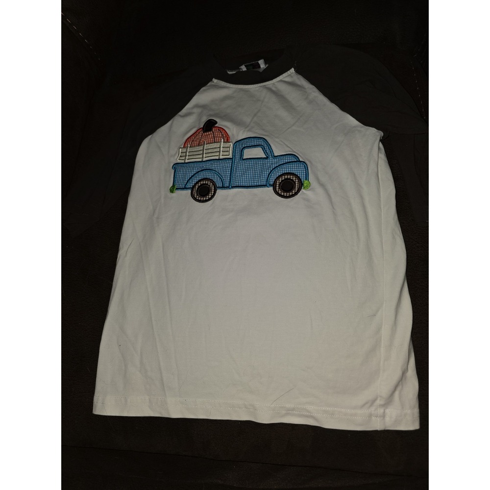Smock monkey boutique pumpkin fern truck shirt size 5 fall autumn Halloween